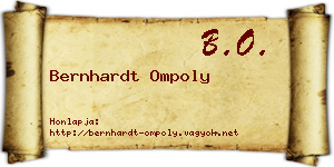 Bernhardt Ompoly névjegykártya